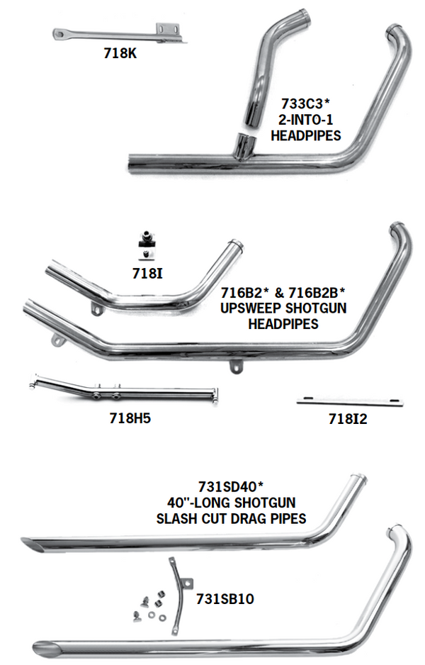 Softail shop exhaust pipes