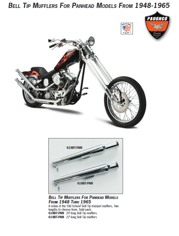 Harley Davidson Bell Tip Mufflers by Paughco - Paughco, Inc Harley Davidson Bell Tip Mufflers by Paughco - Paughco, Inc