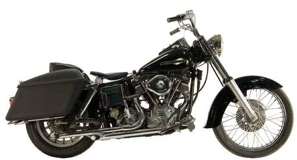 ハーレー Staggered Dual Drag Pipes For 1970 - 1984 Shovelhead FL