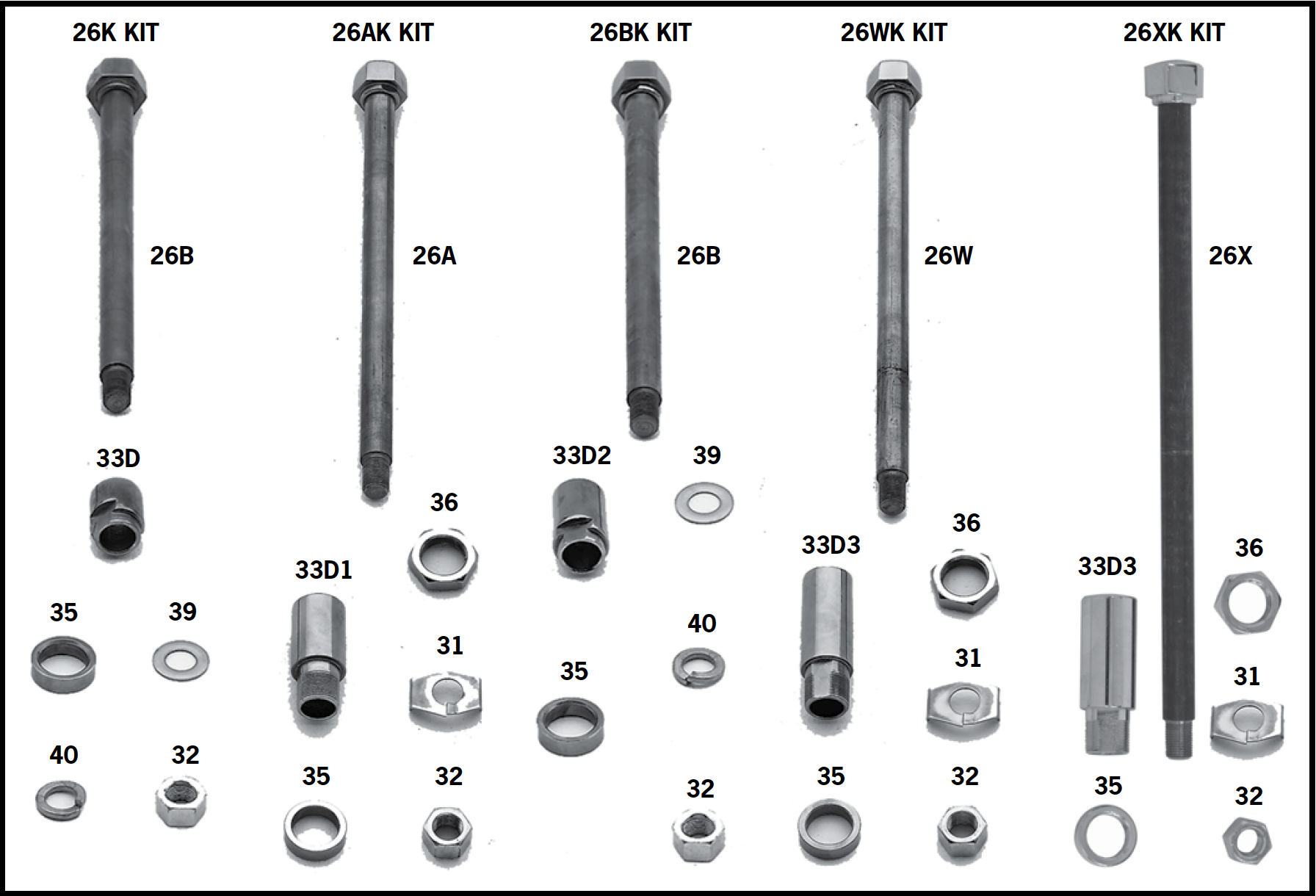 交換無料！ And Kits Axle Rear Components Frames Rigid Paughco For パーツ