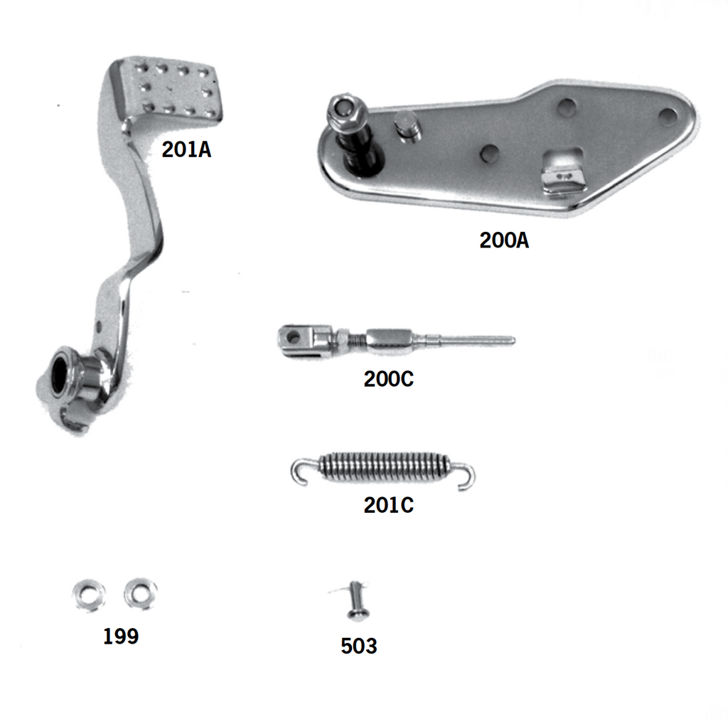 Rear Brake Rod Mounting Kit For 1930-1969 Harley Big Twin – Parkerized – Colony Machine