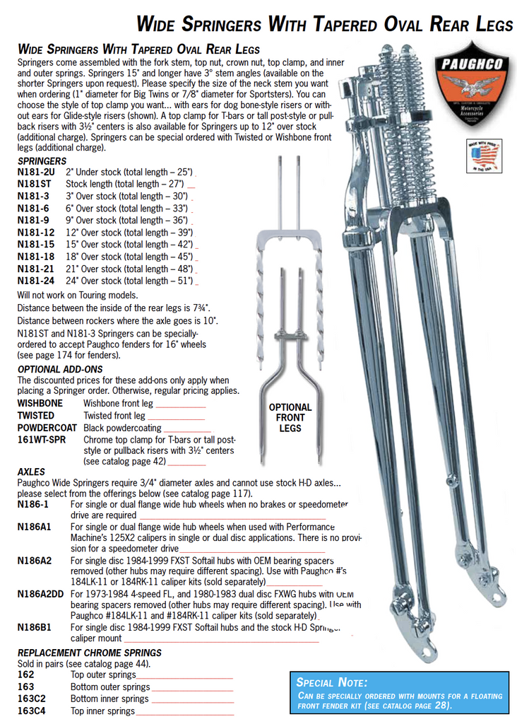 Axles For Paughco Wide Round Springers - Paughco, Inc