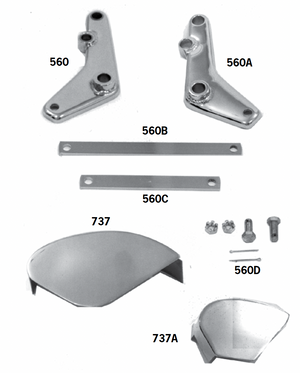 Chrome Caliper Supports, Anchor Arms And Covers