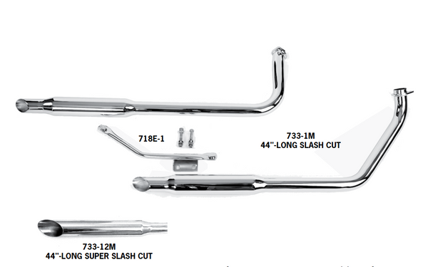 Shovelhead FL Models Mid-Length Staggered Duals For 1970 - 1984 Electric Start Engines