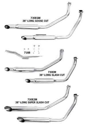 FX Model Shovelhead Staggered Dual Exhaust Systems For Swingarm Frames
