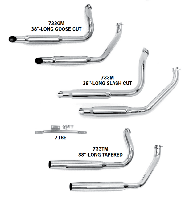 Shovelhead Powered FL Model Staggered Duals For 1970 - 1984 Electric Start 4-Speeds