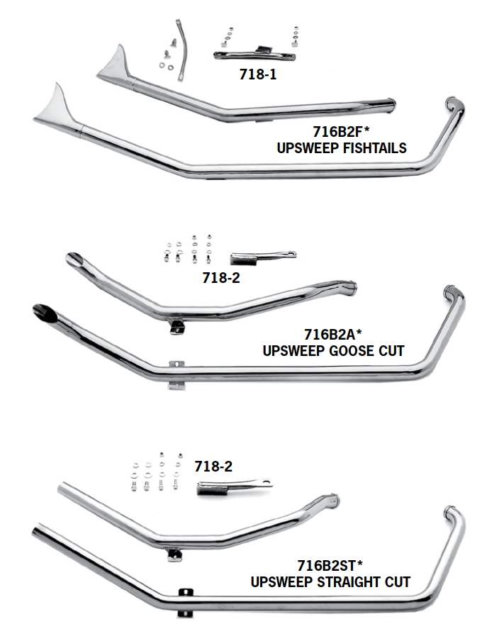 Upsweep Drag Pipes And Fishtails For 1986 - 1999 5 Speed
