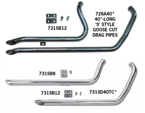 Drag Pipes For 1986 - 2011 Softails