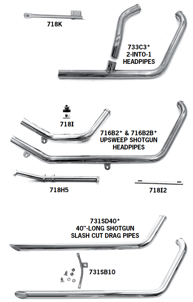 Harley davidson exhaust parts hot sale