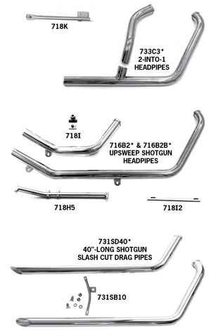 Evolution Softail Headpipe Sets And Shotgun Exhaust Systems For 1984 - 1999
