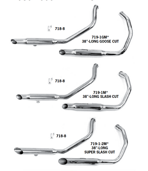 Staggered Dual Pipe Sets For 1986 - 2003 Evolution Sportsters