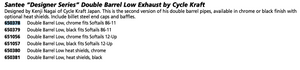 650378- Santee "Designer Series" Double Barrel Low Exhaust by Cycle Kraft