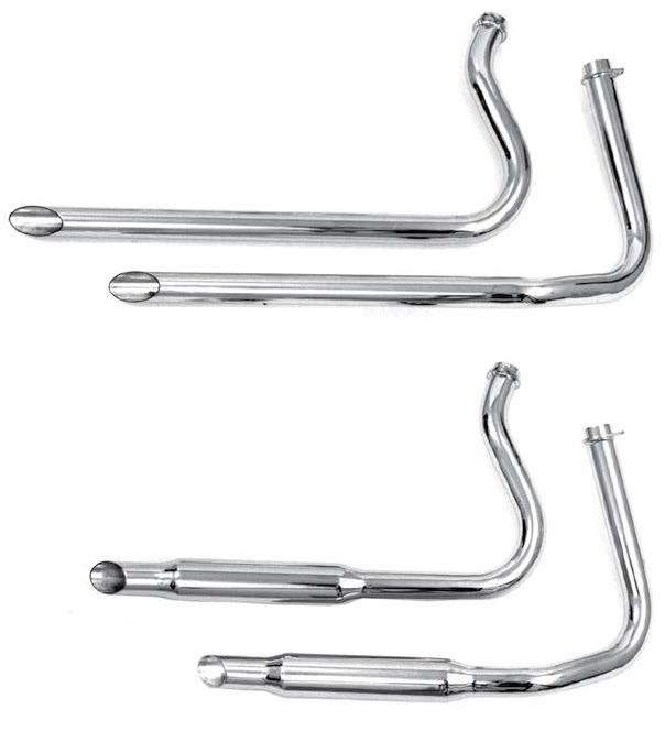 Shovelhead Staggered Dual Exhaust Systems For 1966 - 1969 Swingarm Frames